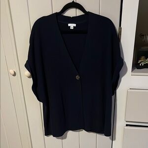 J. Jill Navy Boxy Oversized Lightweight Sweater